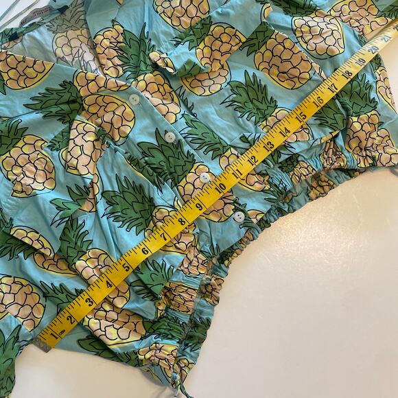 Zara Pineapple Cropped Top & Shorts Set Womens Small & Medium Tropical Beachy - Picture 12 of 16